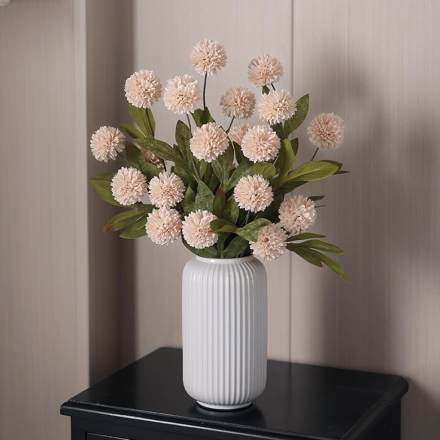 12 Pcs 27"Artificial Fall Pompon Mum Flower Stems for Vase | Bulk Fake Chrysanth Branches Faux Silk Flowers, for DIY Bouquet Centerpieces Wedding Filler Arrangements Shower Autumn Decor