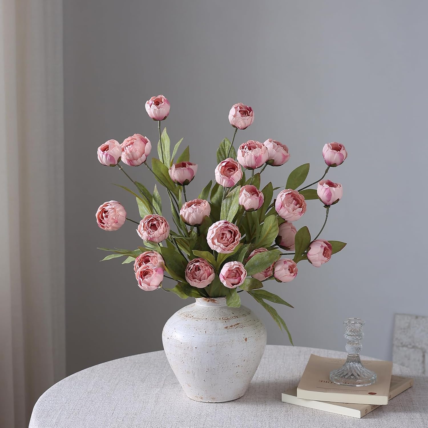 12 Pcs 27" Faux Silk Peony Artificial Flowers Stems for Vase | Bulk Fake Peonies Branches with Stems, for DIY Bouquet Table Centerpieces Wedding Fillers Arrangements Shower Home Decoration