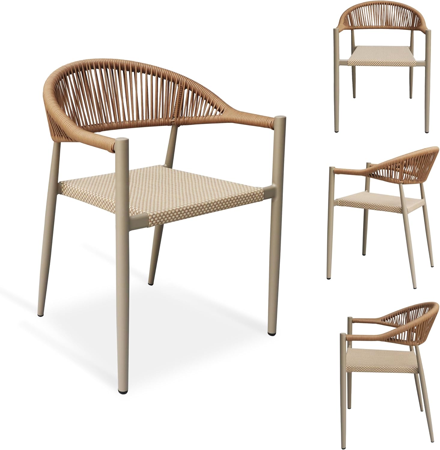 4 Pcs Stackable Patio Dining Chairs