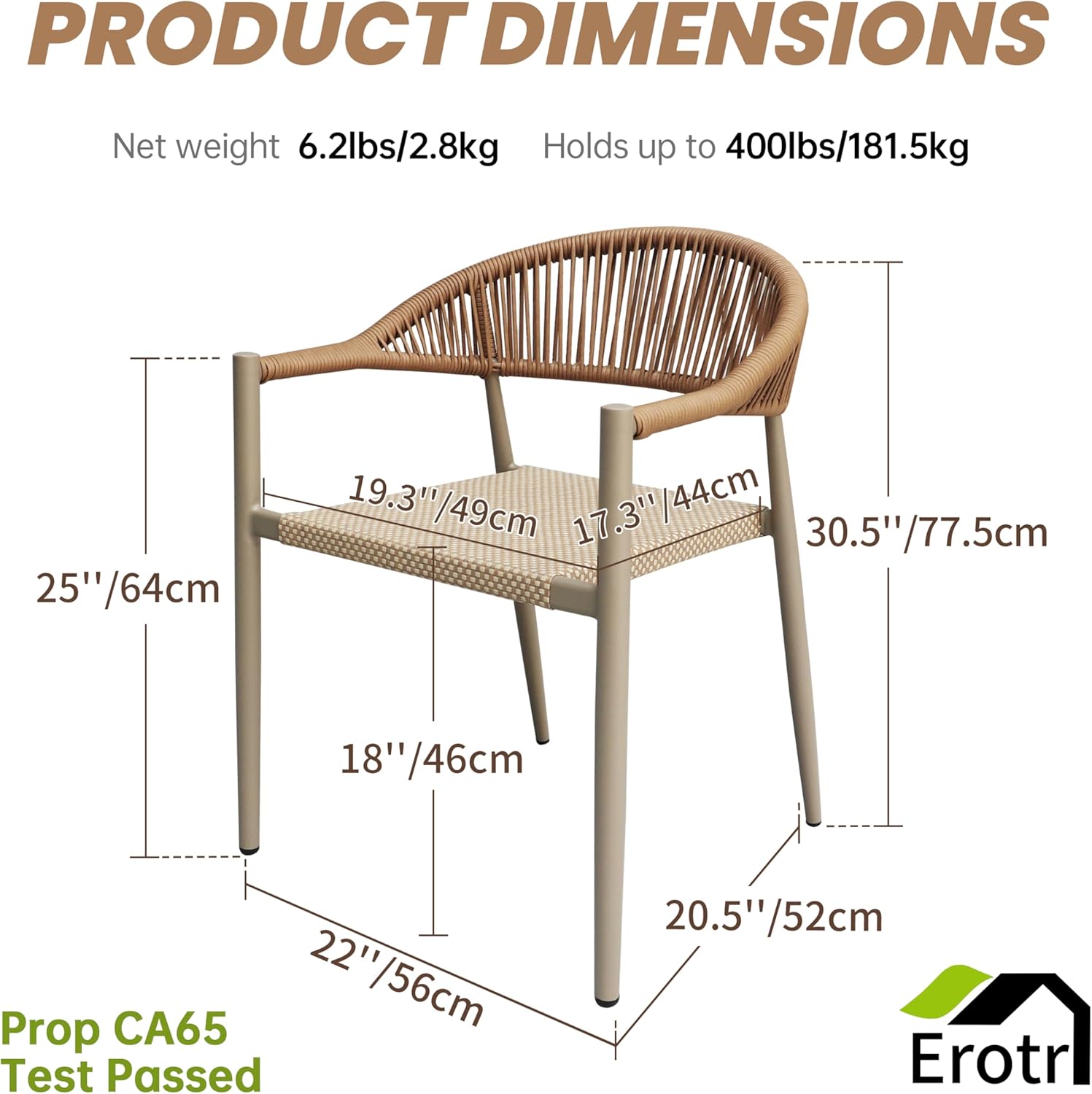 4 Pcs Stackable Patio Dining Chairs