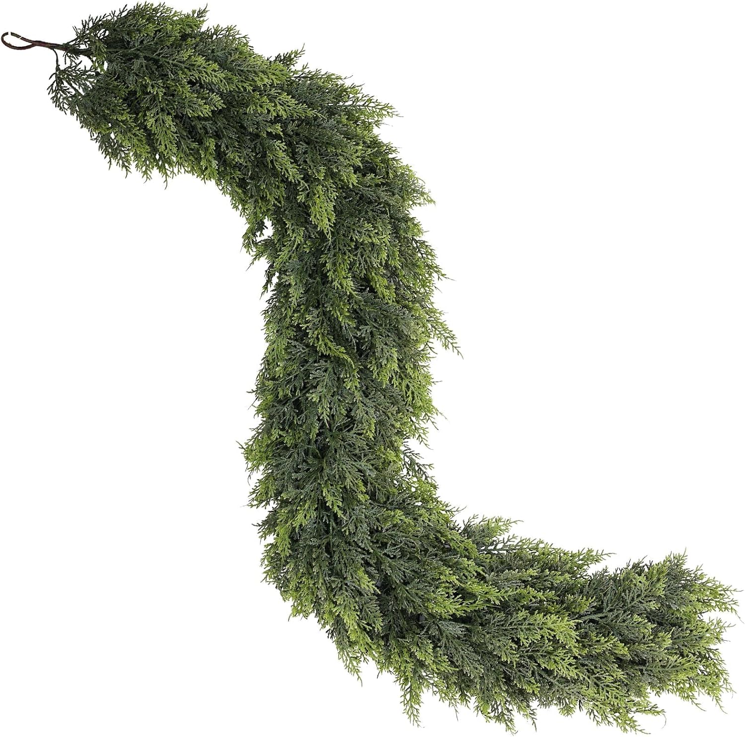 Artificial Christmas Cedar Garland Faux Greenery for Mantle Decor | Lifelike Fake Pine Needles Garland, Fake Green Garland, for Fireplace Table Window Stairs Holiday Xmas Indoor Home Decoration