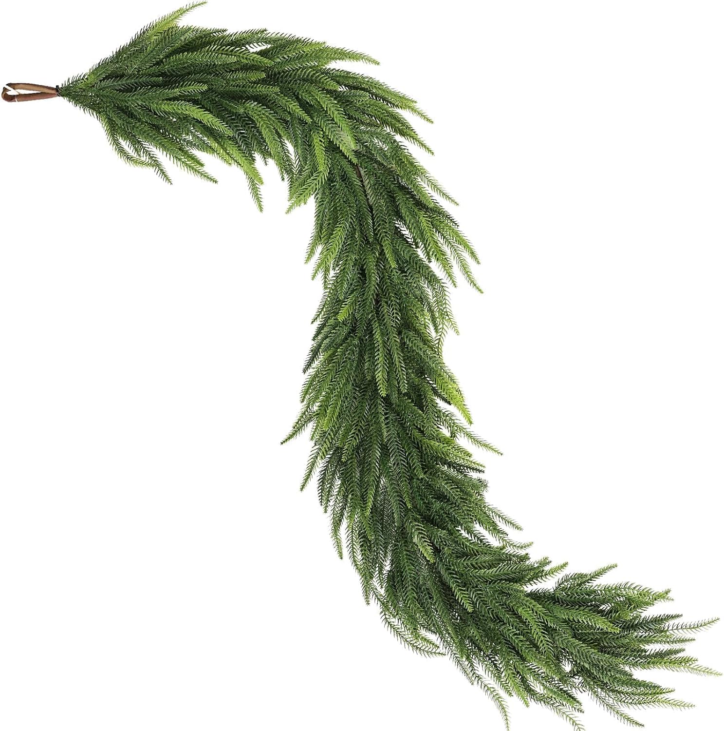 Artificial Christmas Norfolk Pine Garland for Fireplace Decor | Lifelike Faux Pine Needles Garland Fake Greenery Garland, for Table Window Stairs Mantle Xmas Holiday Indoor Home Decoration