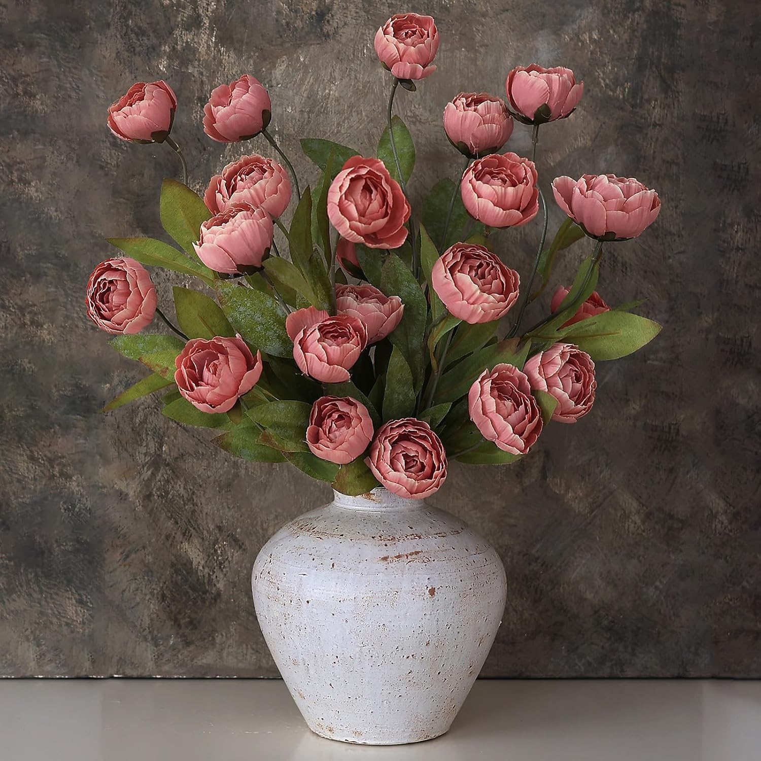 12 Pcs 27" Faux Silk Peony Artificial Flowers Stems for Vase | Bulk Fake Peonies Branches with Stems, for DIY Bouquet Table Centerpieces Wedding Fillers Arrangements Shower Home Decoration