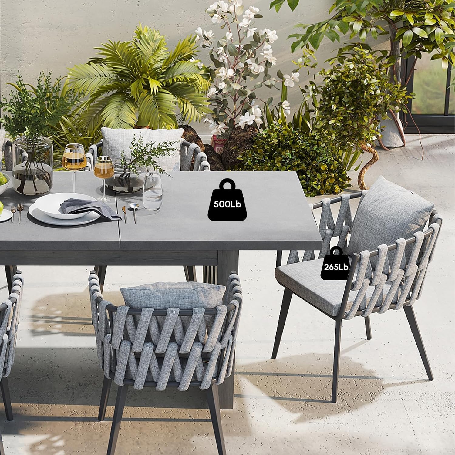 7 Piece Outdoor Patio Dining Table Set