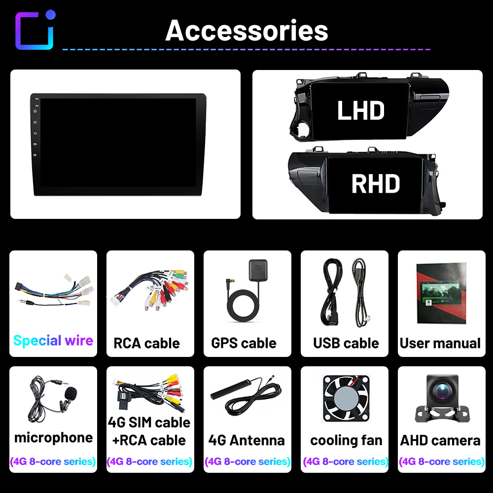 6+128G 48EQ DSP Car Radio For Toyota Hilux 2016 - 2020 Autoradio