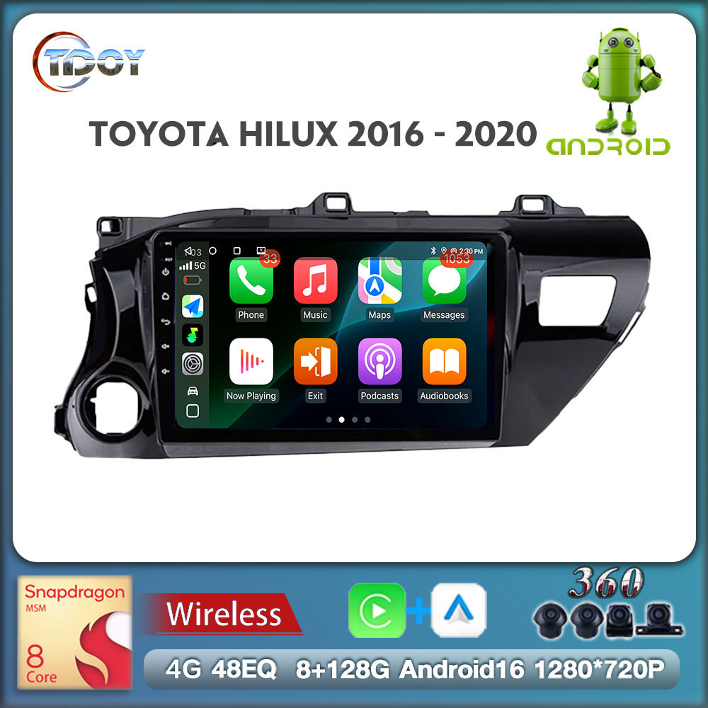 6+128G 48EQ DSP Car Radio For Toyota Hilux 2016 - 2020 Autoradio