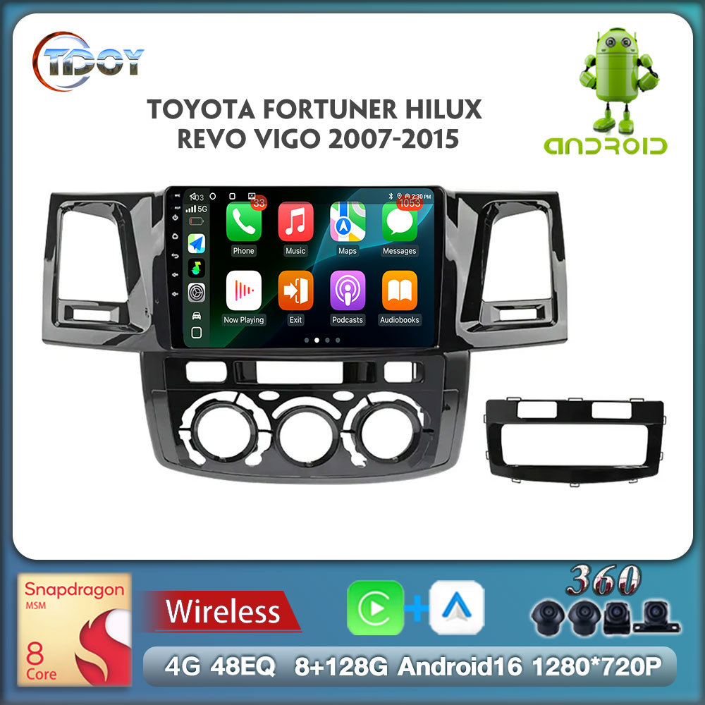 2Din Android 8+128G 4G WIFI For Toyota Fortuner HILUX Revo Vigo 2007-2015 Autoradio Multimedia Player