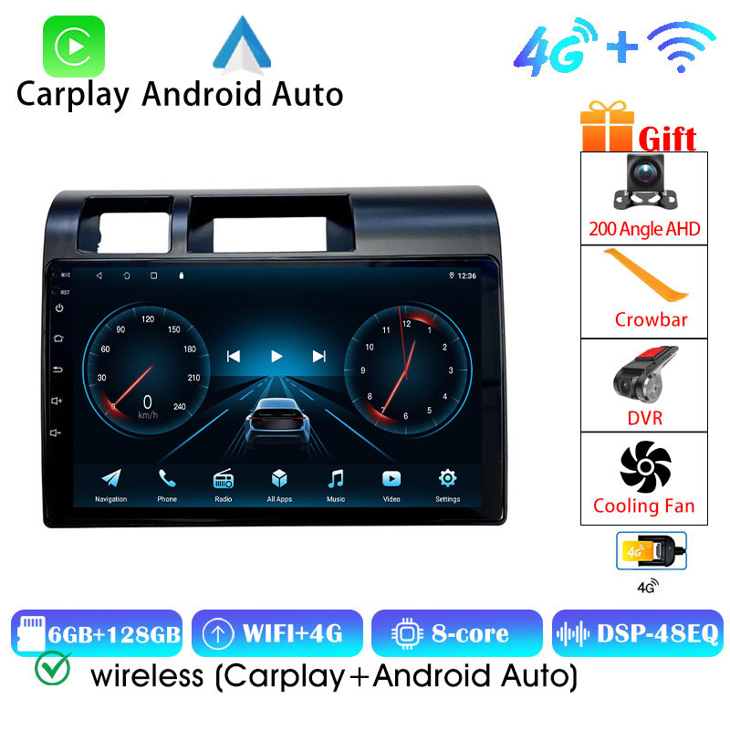 Carplay Android Auto Wireless For Toyota Land Cruiser70 Series 2023 2024 Android 16 Autoradio 8Core 6+128G AHD DVR