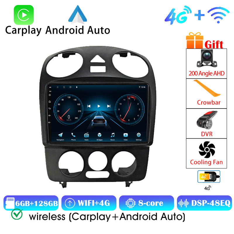 Android 16 Player Car Radio For VW Volkswagen Beetle 2000 - 2012 Multimedia Automotive 8Core 6+128G