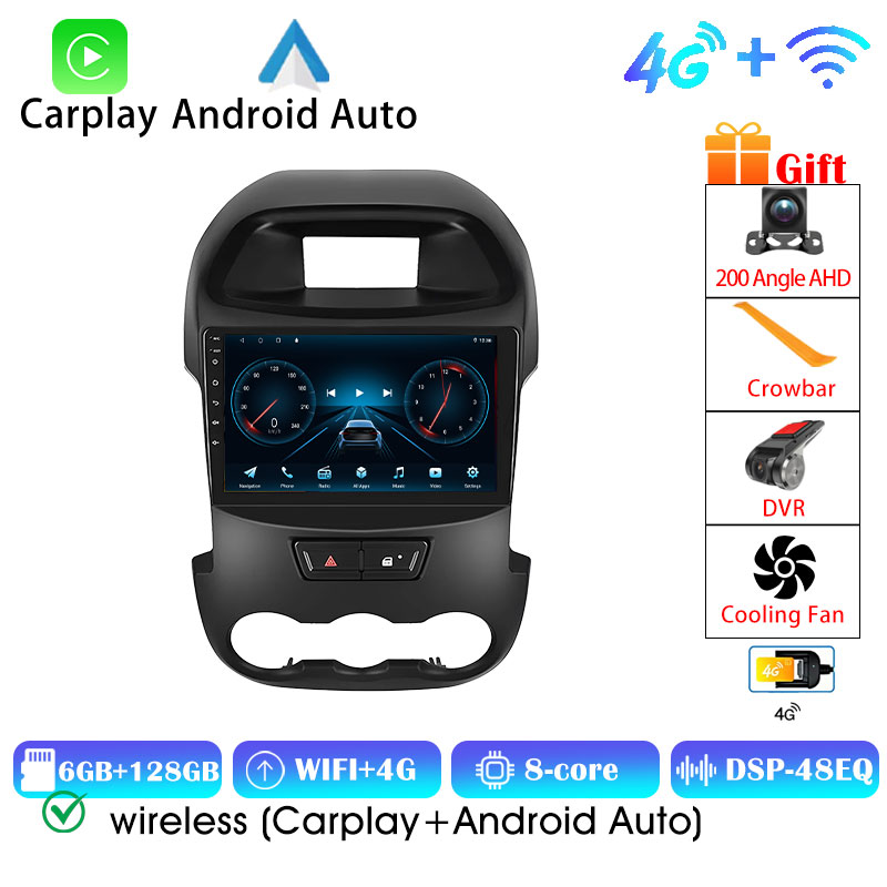 2Din Android Carplay Android Auto Wireless For Ford RANGER F-250 2011-2014 Ford Ranger 3 2011-2015 Multimedia 8Core