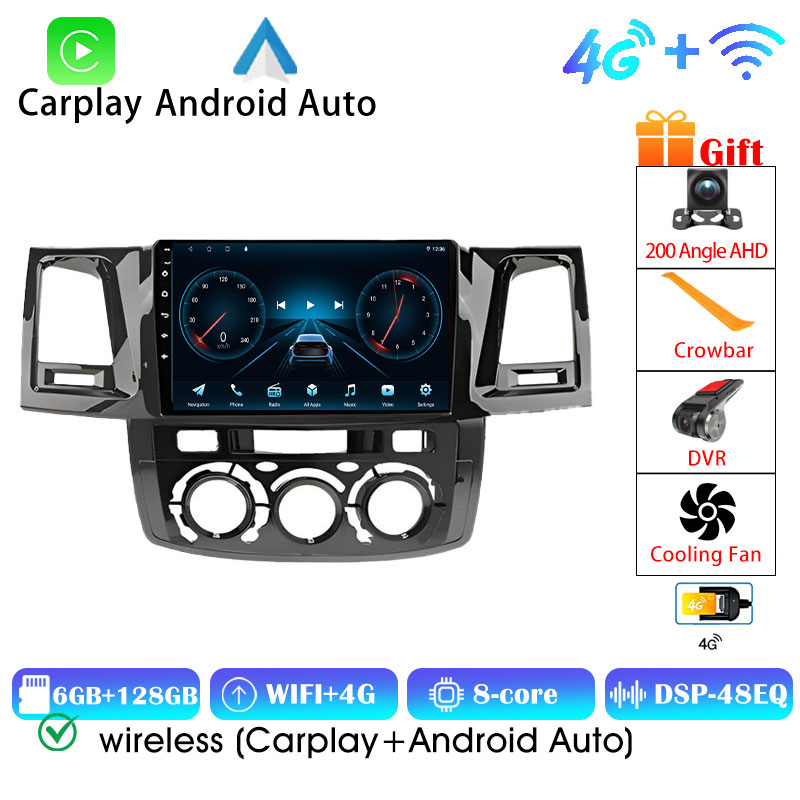 2Din Android 8+128G 4G WIFI For Toyota Fortuner HILUX Revo Vigo 2007-2015 Autoradio Multimedia Player
