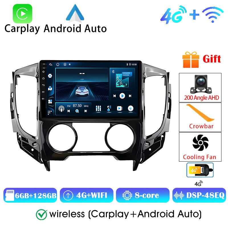 Android 16 Player For Mitsubishi Pajero Sport 3 L200 5 Triton 3 2015 2016 2017 2018 2019 Carplay Android Auto Wireless 8Core 4G Wifi