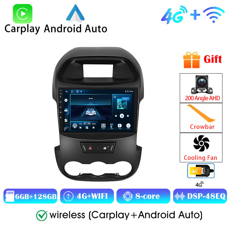 2Din Android Carplay Android Auto Wireless For Ford RANGER F-250 2011-2014 Ford Ranger 3 2011-2015 Multimedia 8Core