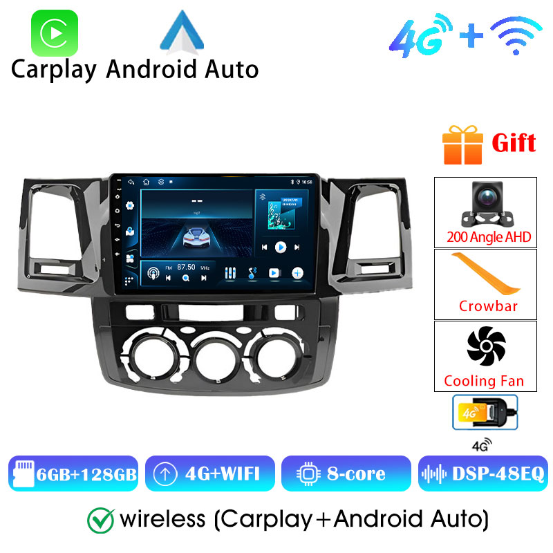 2Din Android 8+128G 4G WIFI For Toyota Fortuner HILUX Revo Vigo 2007-2015 Autoradio Multimedia Player