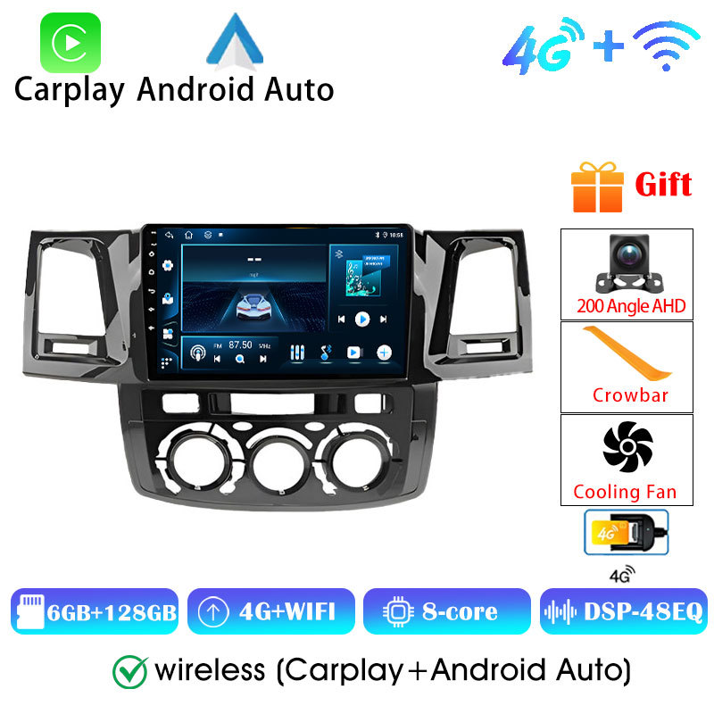 2Din Android 8+128G 4G WIFI For Toyota Fortuner HILUX Revo Vigo 2007-2015 Autoradio Multimedia Player