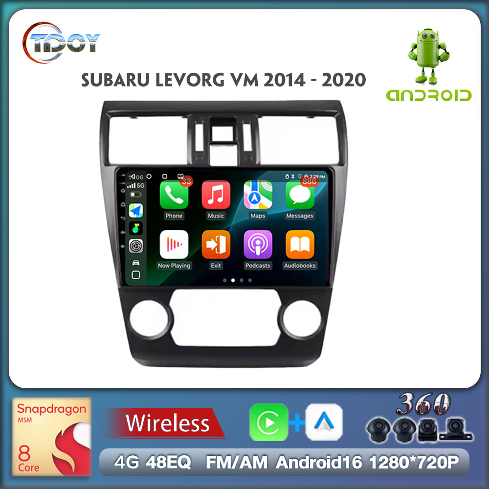 2Din Carplay Android Auto Wireless For Subaru Levorg VM 2014 - 2020 Android 16 Player 8Core 4G Wifi