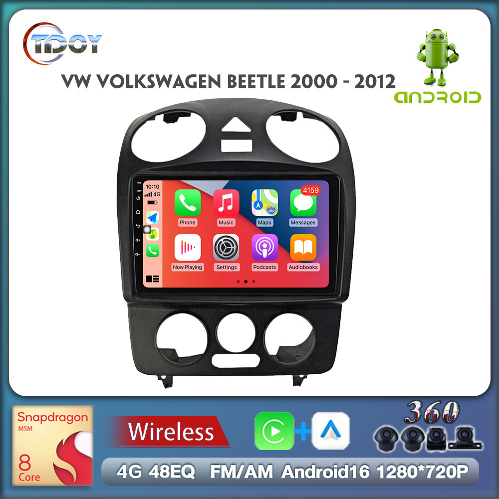 Android 16 Player Car Radio For VW Volkswagen Beetle 2000 - 2012 Multimedia Automotive 8Core 6+128G