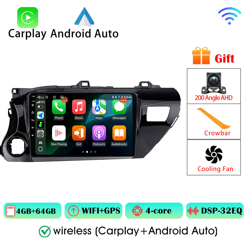 6+128G 48EQ DSP Car Radio For Toyota Hilux 2016 - 2020 Autoradio