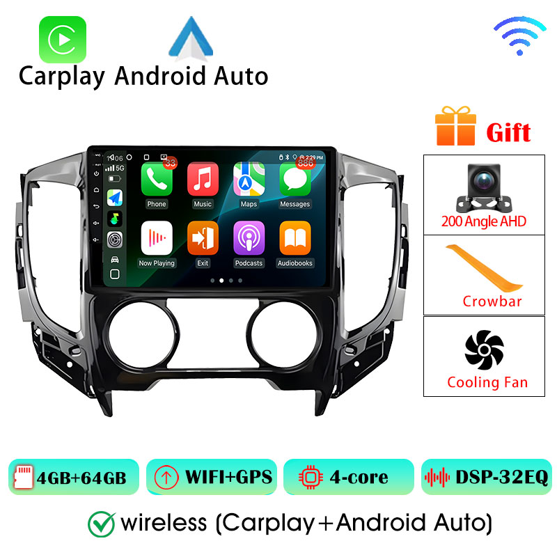 Android 16 Player For Mitsubishi Pajero Sport 3 L200 5 Triton 3 2015 2016 2017 2018 2019 Carplay Android Auto Wireless 8Core 4G Wifi
