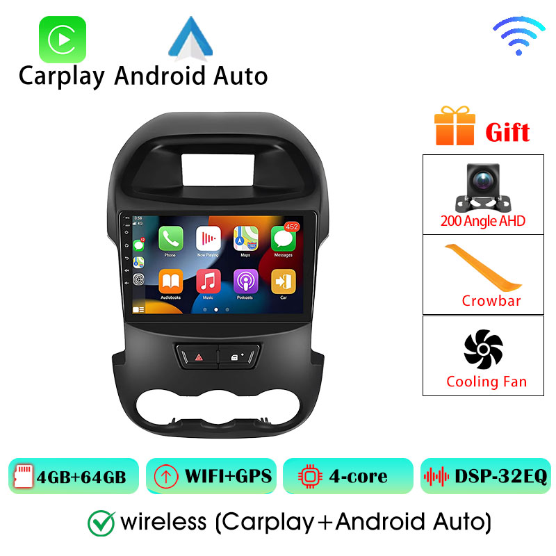 2Din Android Carplay Android Auto Wireless For Ford RANGER F-250 2011-2014 Ford Ranger 3 2011-2015 Multimedia 8Core