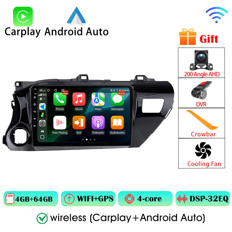 6+128G 48EQ DSP Car Radio For Toyota Hilux 2016 - 2020 Autoradio