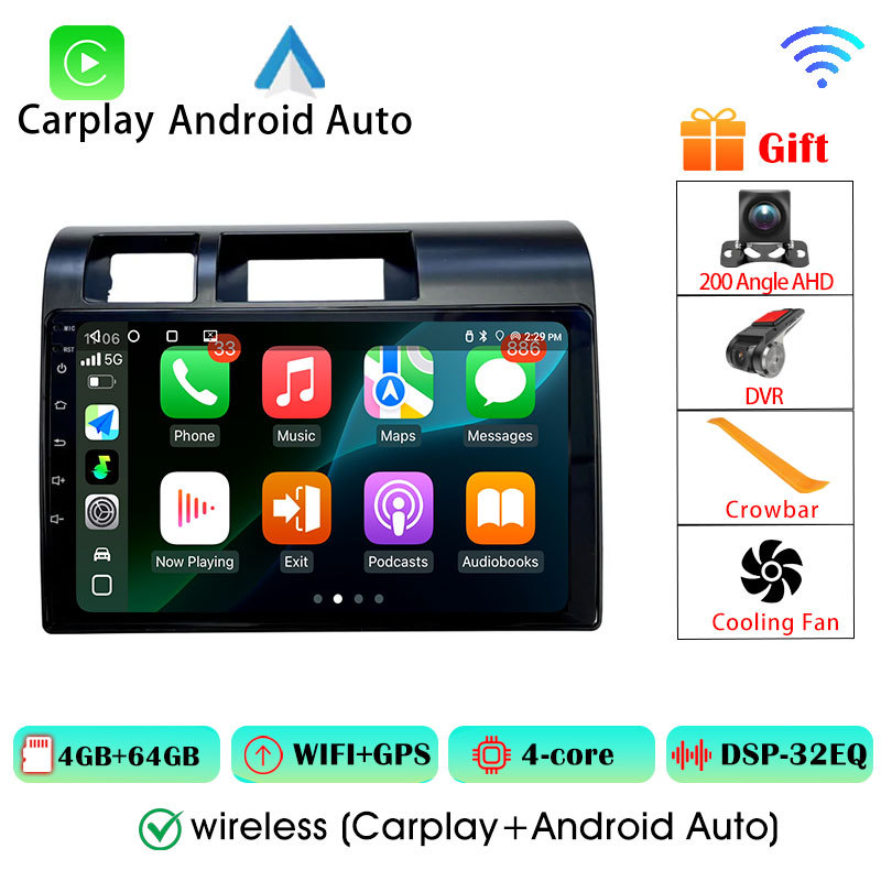 Carplay Android Auto Wireless For Toyota Land Cruiser70 Series 2023 2024 Android 16 Autoradio 8Core 6+128G AHD DVR