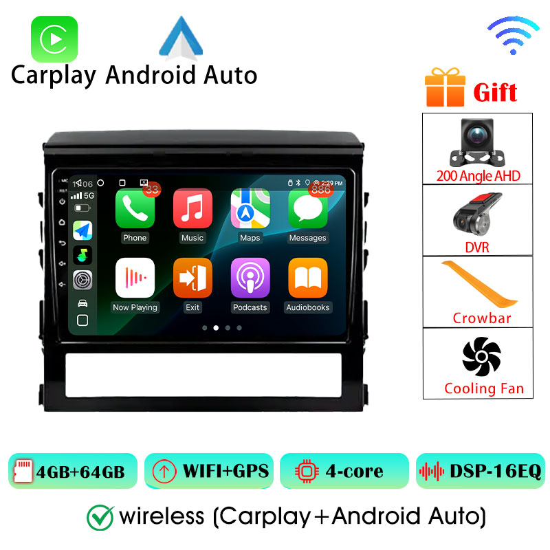 Car Radio Android 16 Player For Toyota Land Cruiser2011 2015-2020 Carplay Android Auto Wireless 8Core 4G WIFI