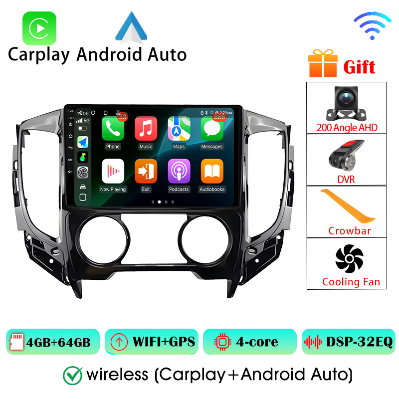 Android 16 Player For Mitsubishi Pajero Sport 3 L200 5 Triton 3 2015 2016 2017 2018 2019 Carplay Android Auto Wireless 8Core 4G Wifi