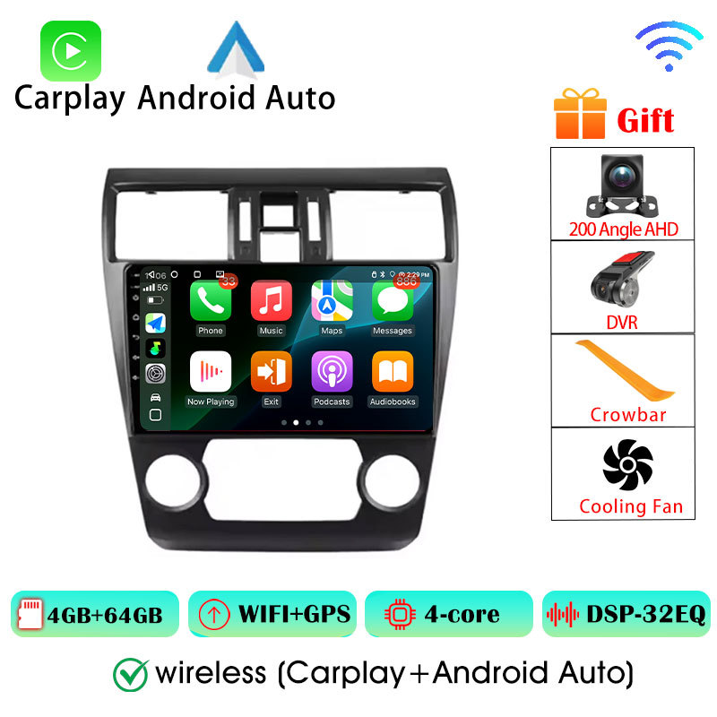 2Din Carplay Android Auto Wireless For Subaru Levorg VM 2014 - 2020 Android 16 Player 8Core 4G Wifi