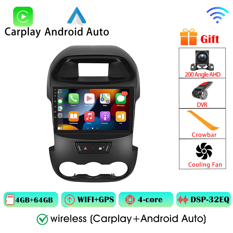 2Din Android Carplay Android Auto Wireless For Ford RANGER F-250 2011-2014 Ford Ranger 3 2011-2015 Multimedia 8Core
