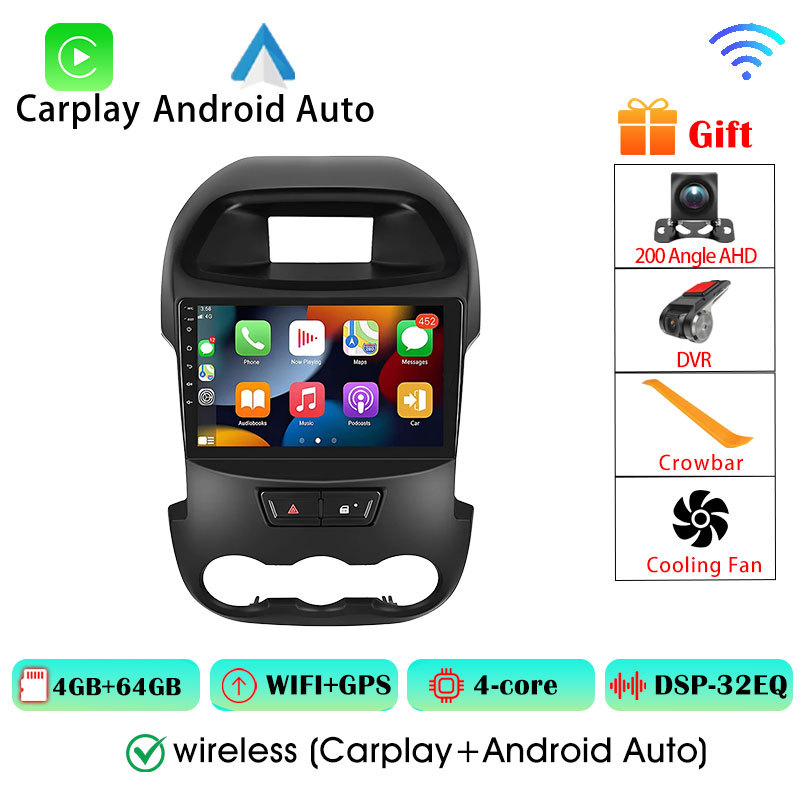 2Din Android Carplay Android Auto Wireless For Ford RANGER F-250 2011-2014 Ford Ranger 3 2011-2015 Multimedia 8Core
