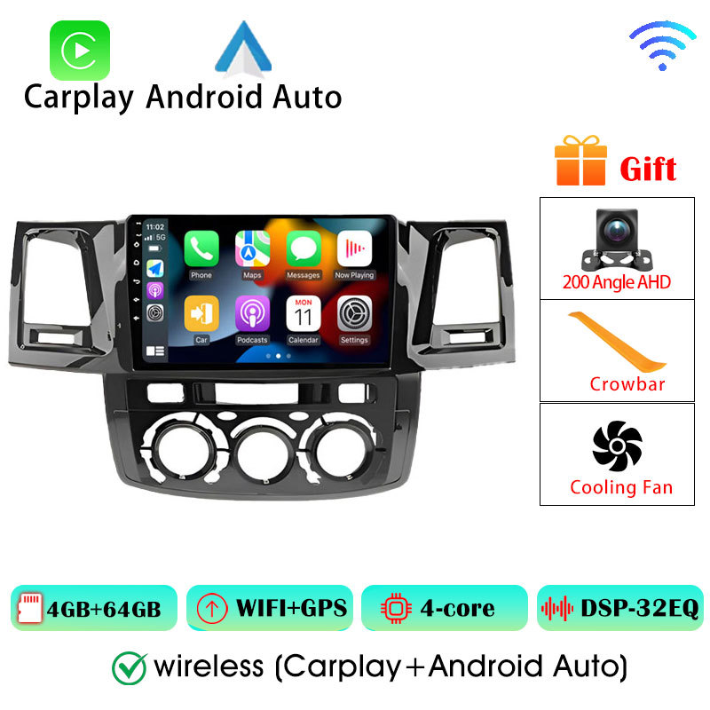 2Din Android 8+128G 4G WIFI For Toyota Fortuner HILUX Revo Vigo 2007-2015 Autoradio Multimedia Player