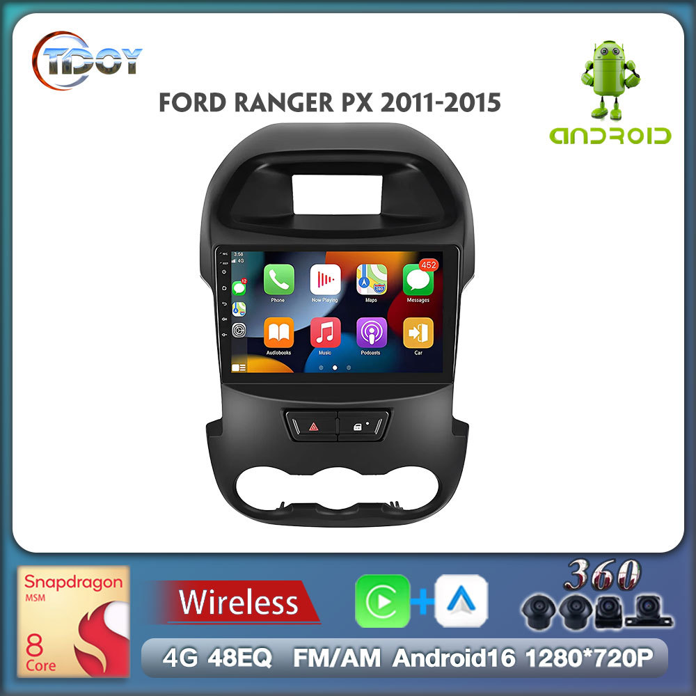 2Din Android Carplay Android Auto Wireless For Ford RANGER F-250 2011-2014 Ford Ranger 3 2011-2015 Multimedia 8Core