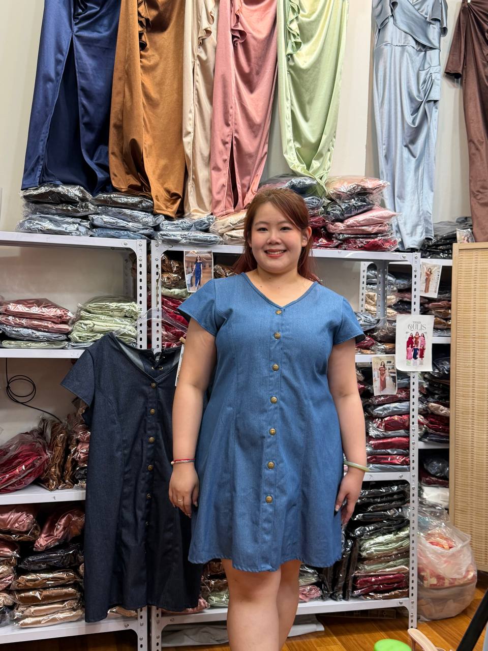 DR12 Button Denim dress