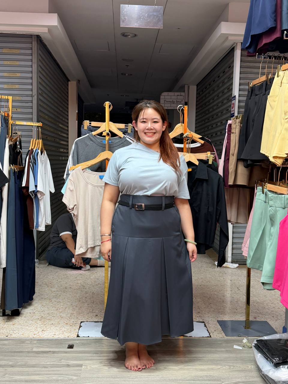 BT322 England High waist long skirt 8分裙
