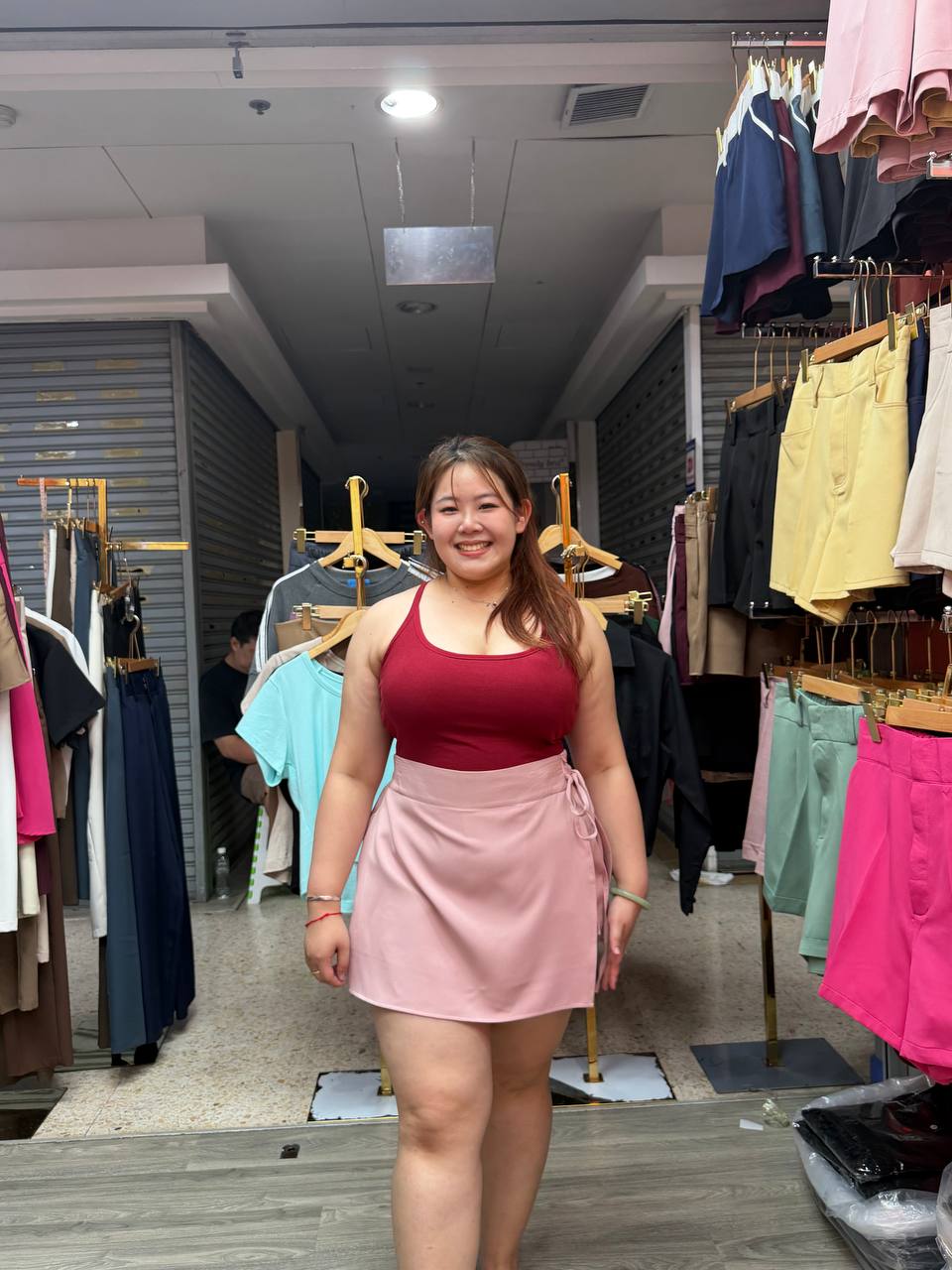 BT325 Pink High waist short skirt 