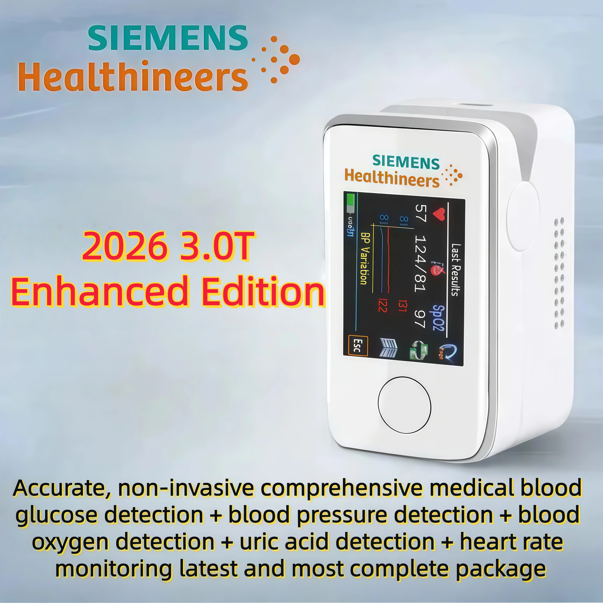 🌈Technological innovation in medical research in 2026: Siemens painless and non-invasive portable blood glucose meter, monitoring blood sugar health has never been easier!