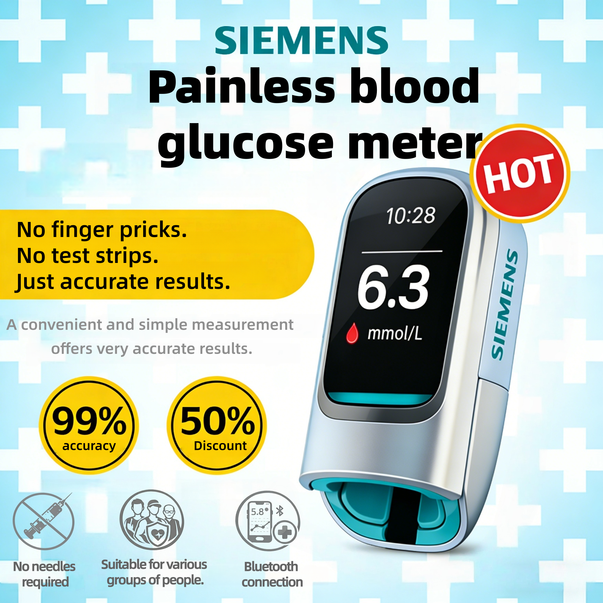 🔥Advanced German Technology 2026🔥 Siemens™ Non-Invasive Smart Glucometer: Fast, Painless, and Needle-Free Blood Glucose Measurement🔥