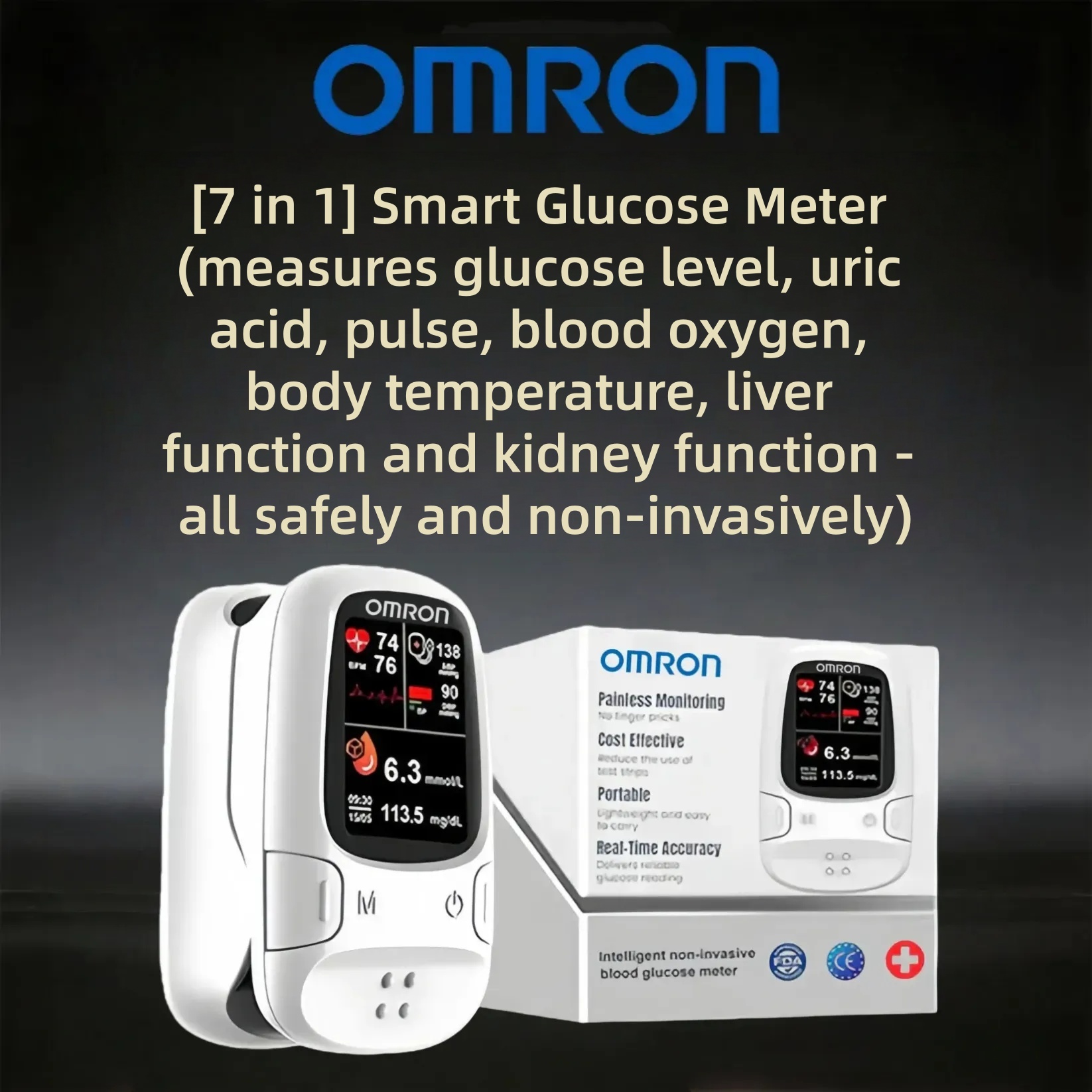 Omron™ presenta il nuovo misuratore di glicemia intelligente non invasivo 🔥Prodotto negli USA🔥