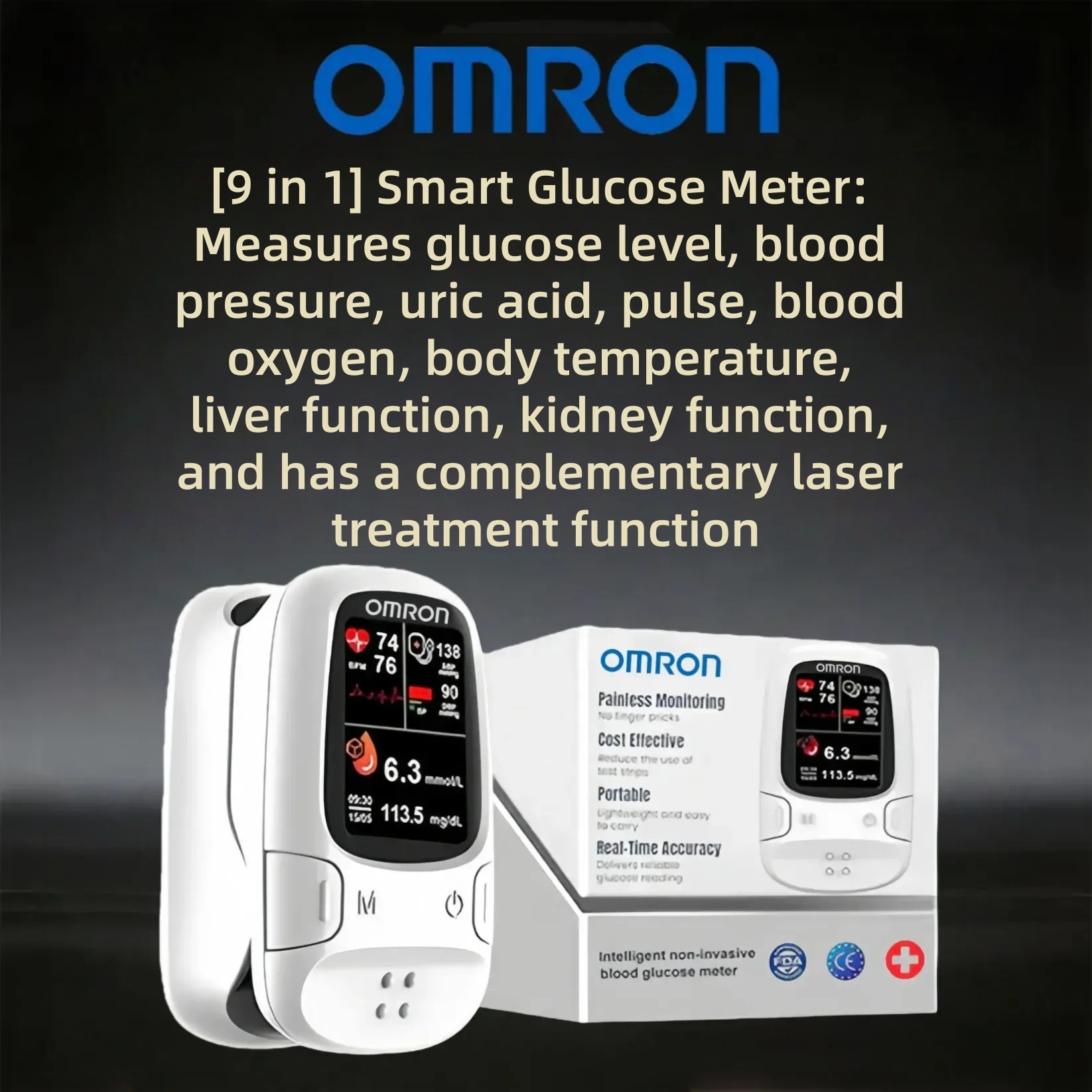 Omron™ presenta il nuovo misuratore di glicemia intelligente non invasivo 🔥Prodotto negli USA🔥