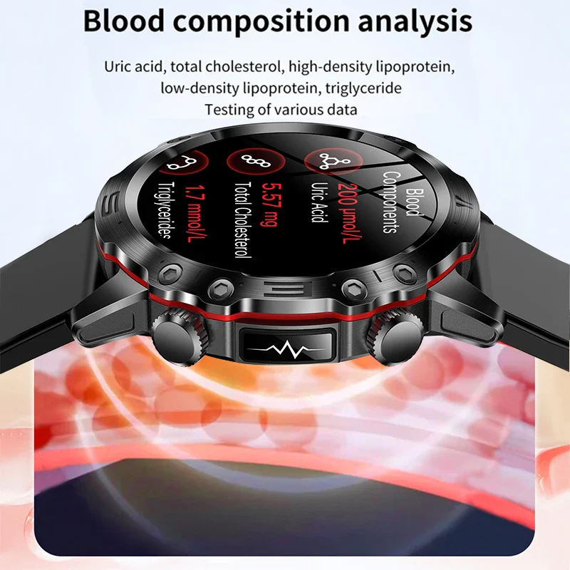 SMART WATCHES WITH AI MEDICAL DIAGNOSTICS - 2025 NEW WATCHES WITH BLOOD LIPID, URIC ACID, BLOOD GLUCOSE MEASUREMENT - EKG+PPG, FITNESS TRACKER