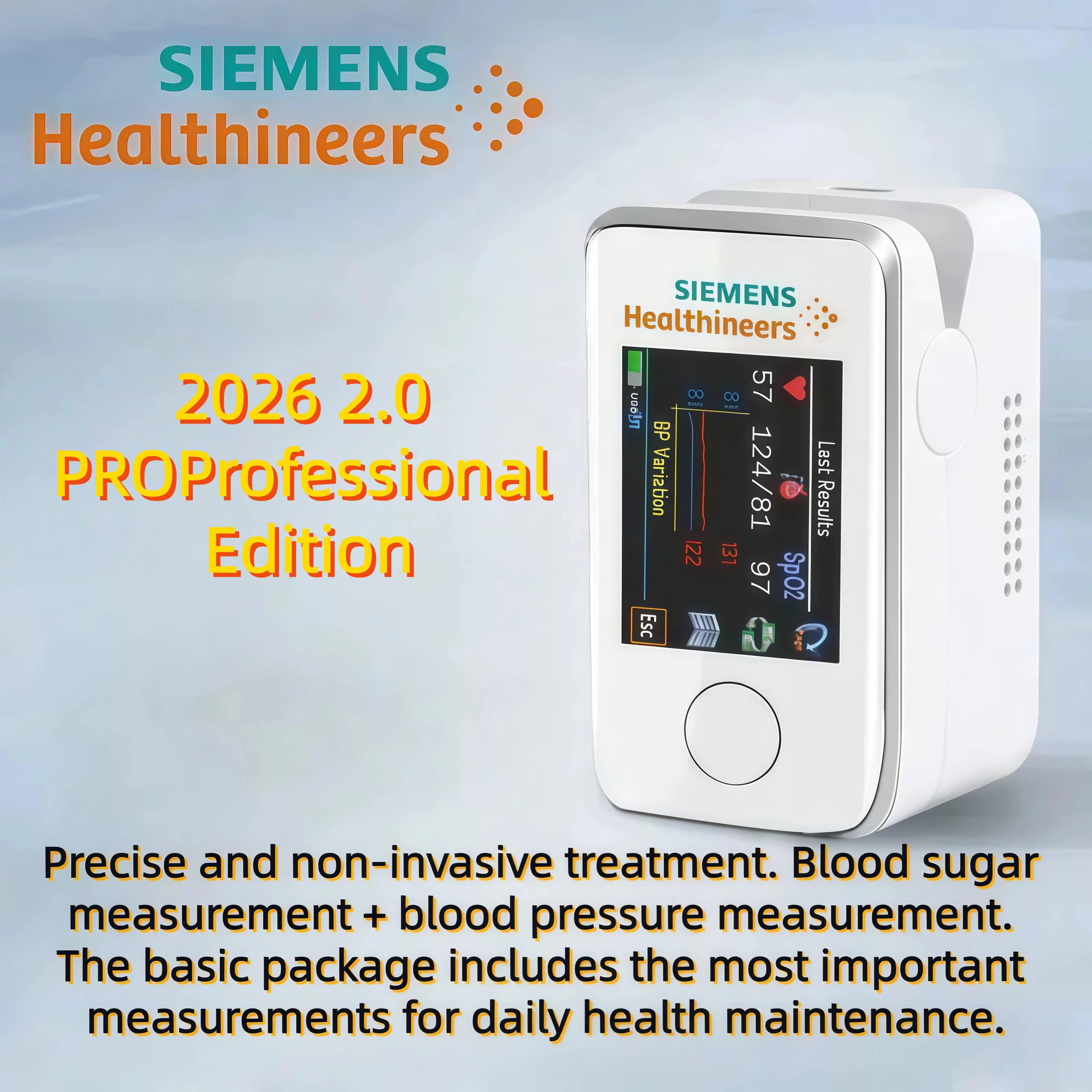 🌈Technological innovation in medical research in 2026: Siemens painless and non-invasive portable blood glucose meter, monitoring blood sugar health has never been easier!