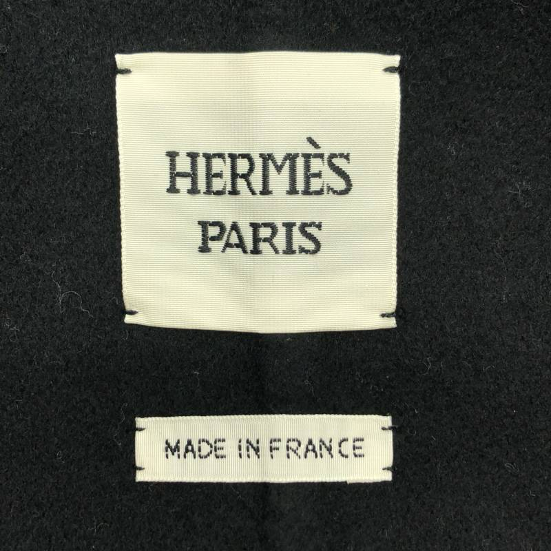 【美品】  HERMES / エルメス | 2023AW | カシミヤ ハイネック ベルテッド ガウンコート | 40 | ネイビー | レディース