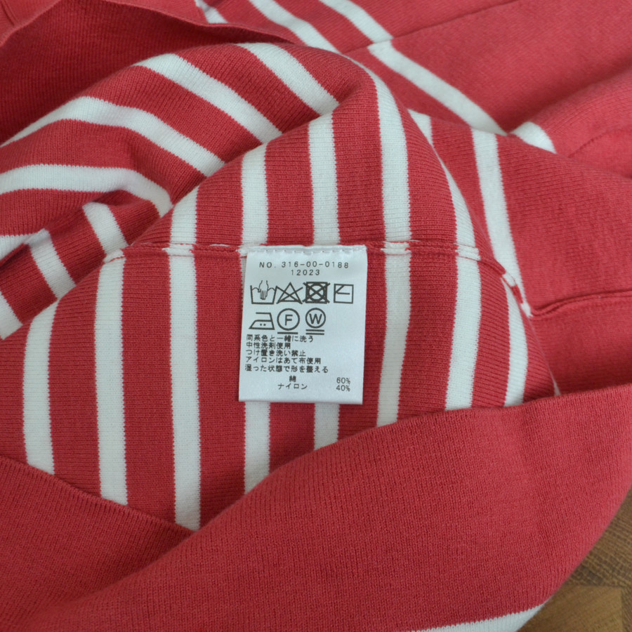 SHIPS / シップス | ボーダーVネックハーフスリーブスウェット | 1 |