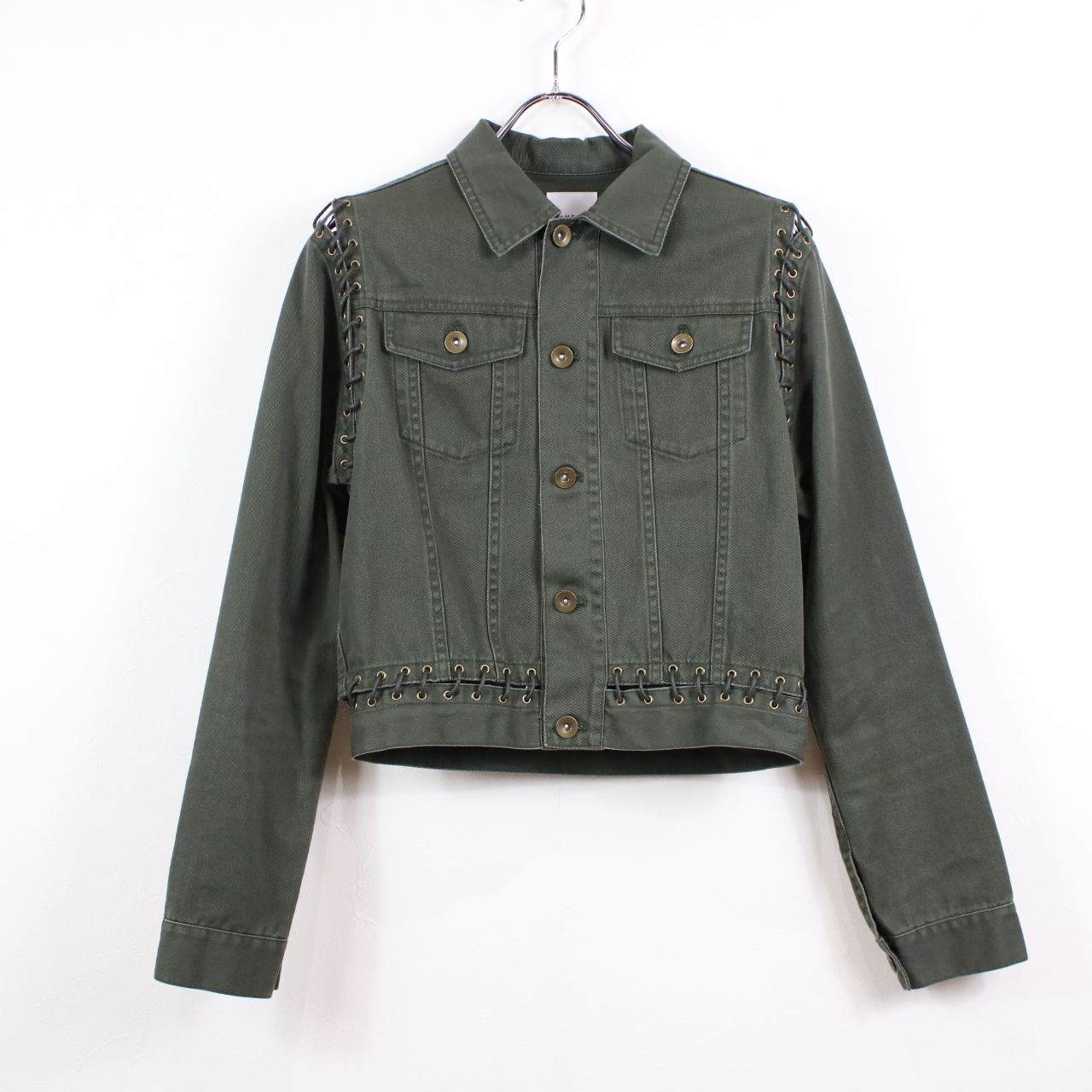 Ameri VINTAGE / アメリヴィンテージ | LACE UP CHIBI MILITARY JACKETミリタリージャケット | M |
