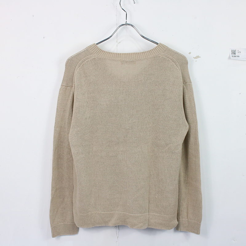 MARGARET HOWELL / マーガレットハウエル | 2018SS | RELAXED V NECK JUMPER リネン混Vネックニット | 2 | レディース