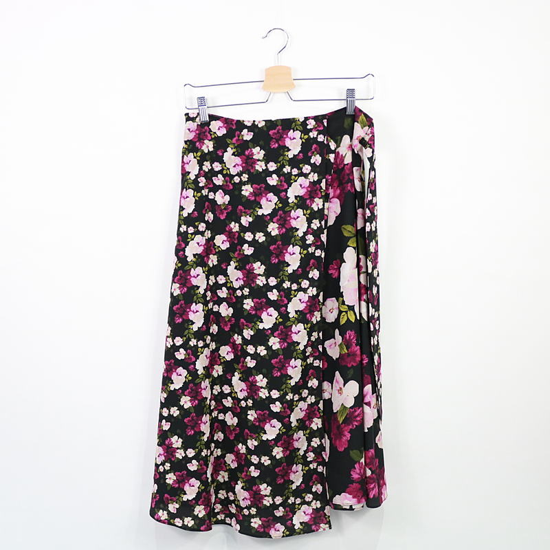 CALVIN KLEIN / カルバンクライン | 花柄 フラワープリントラップスカート | 4 | レディース