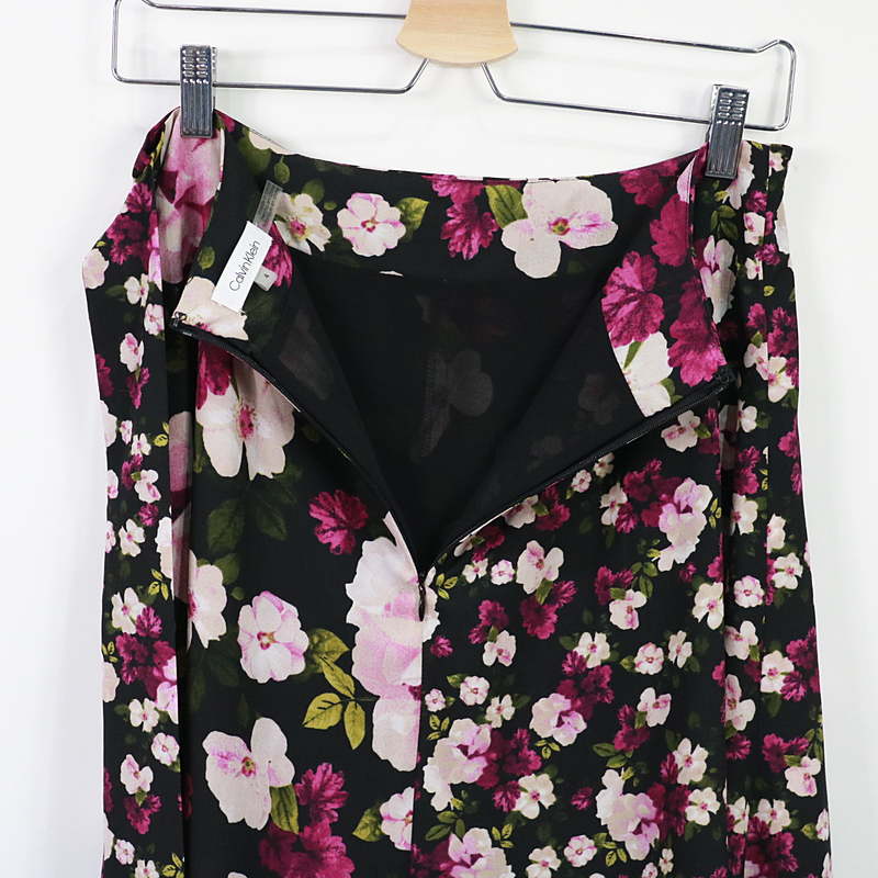 CALVIN KLEIN / カルバンクライン | 花柄 フラワープリントラップスカート | 4 | レディース