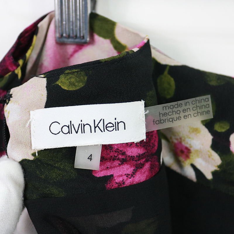 CALVIN KLEIN / カルバンクライン | 花柄 フラワープリントラップスカート | 4 | レディース