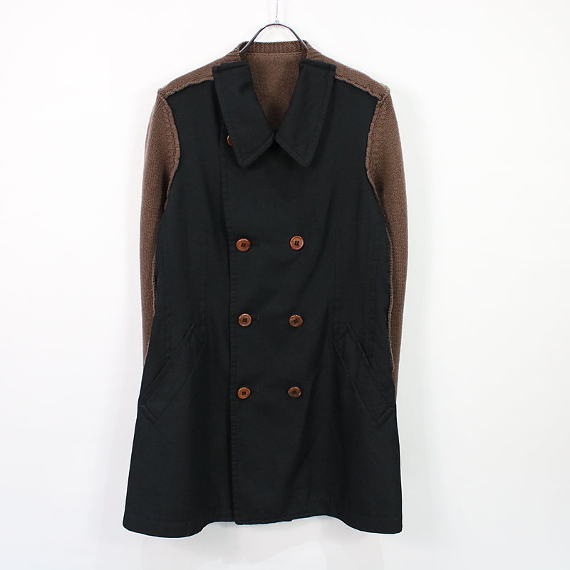 COMME des GARCONS COMME des GARCONS / コムコム | 2013AW | ポリエステル ニット切替フロント製品染めエステル縮絨ジャケット | S | レディース